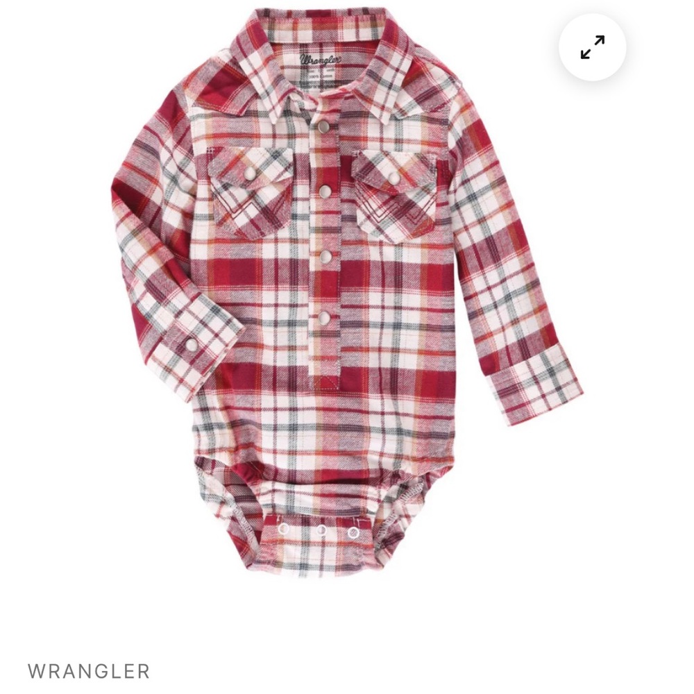 $13 ADD ON Wrangler onesie plaid flannel‎ 12M carhartt boys ZARA